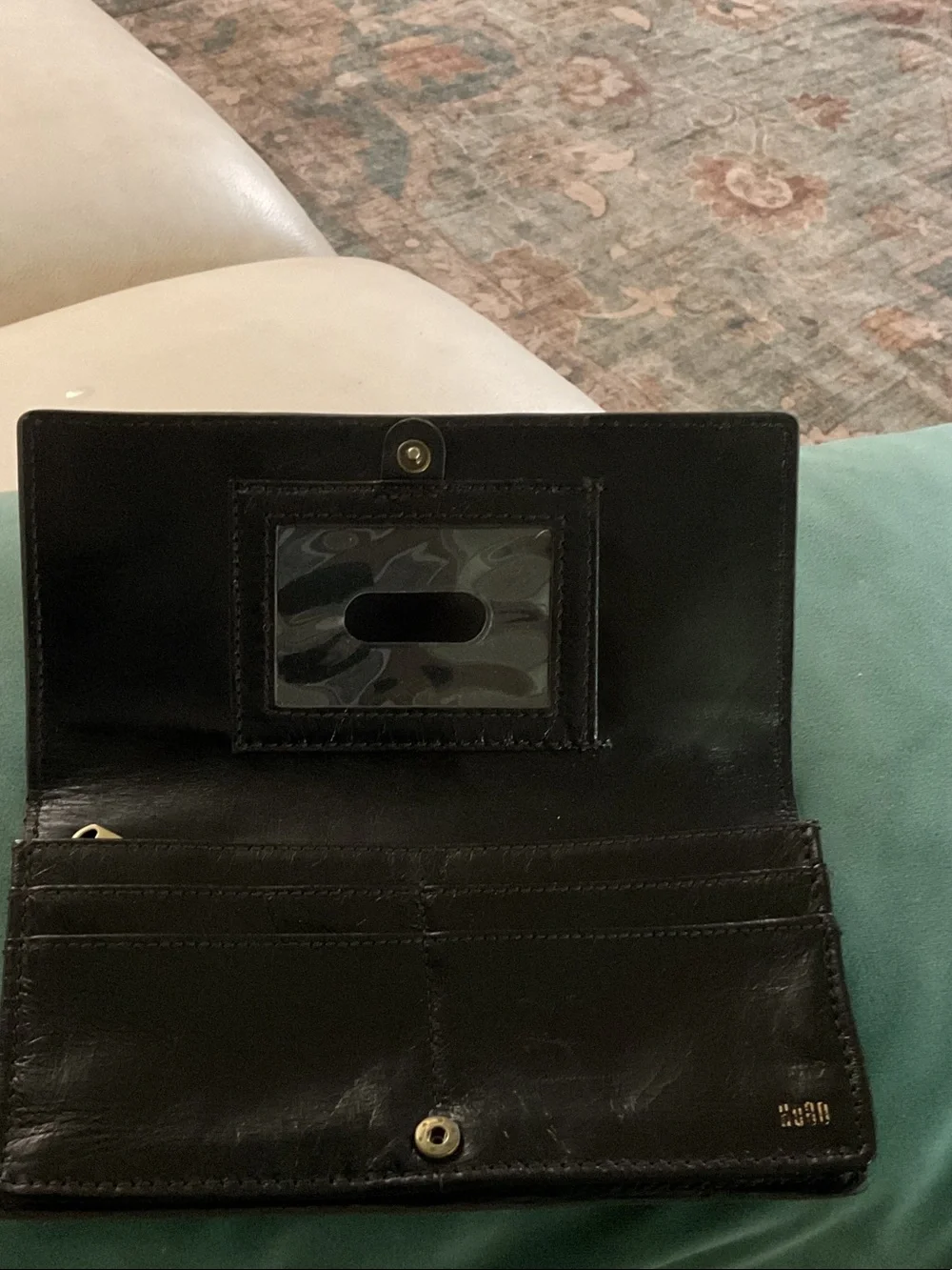 HOBO Black Leather Snap-Closure Wallet